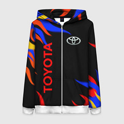 Женская толстовка на молнии Toyota Разноцветный огонь