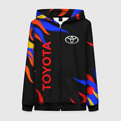 Женская толстовка на молнии Toyota Разноцветный огонь