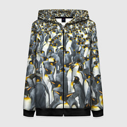 Толстовка на молнии женская Пингвины Penguins, цвет: 3D-черный