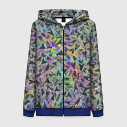Толстовка на молнии женская Психоделические мухи, цвет: 3D-синий