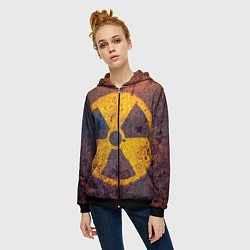 Толстовка на молнии женская Радиактивно!, цвет: 3D-черный — фото 2