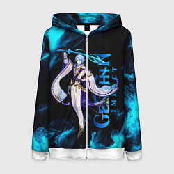 Толстовка на молнии женская Kamisato Ayato Камисато Аято, цвет: 3D-белый