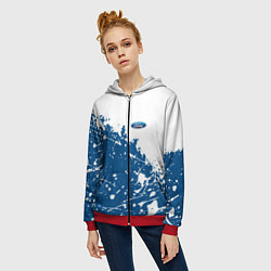 Толстовка на молнии женская Ford форд, цвет: 3D-красный — фото 2