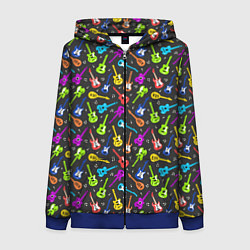 Женская толстовка на молнии Разноцветные Гитары