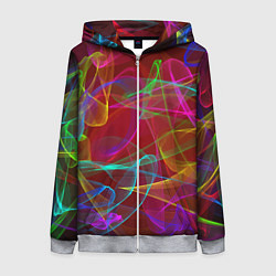 Толстовка на молнии женская Color neon pattern Vanguard, цвет: 3D-меланж