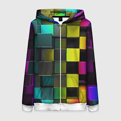 Женская толстовка на молнии Colored Geometric 3D pattern