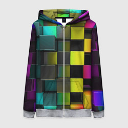 Женская толстовка на молнии Colored Geometric 3D pattern