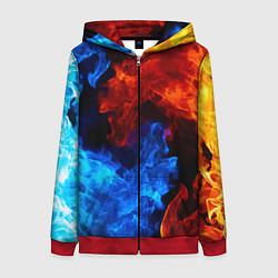 Женская толстовка на молнии Огонь - Вода Инь - Янь