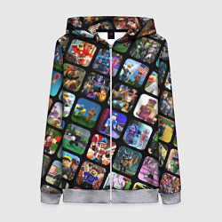 Толстовка на молнии женская ROBLOX СЮЖЕТЫ, цвет: 3D-меланж