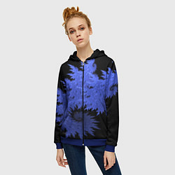Толстовка на молнии женская Абстрактный морозный узор Abstract frost pattern, цвет: 3D-синий — фото 2
