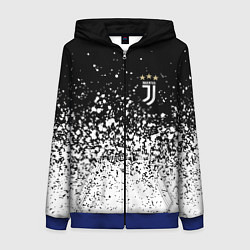 Толстовка на молнии женская Juventus fc брызги краски, цвет: 3D-синий