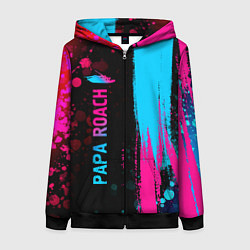 Женская толстовка на молнии Papa Roach Neon Gradient