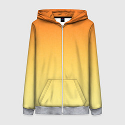 Толстовка на молнии женская Оранжевый, желтый градиент, цвет: 3D-меланж
