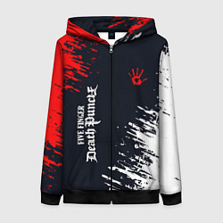 Толстовка на молнии женская Five Finger Death Punch - краска, цвет: 3D-черный
