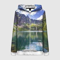 Женская толстовка на молнии Прозрачное горное озеро
