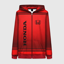 Толстовка на молнии женская Хонда - спорт, цвет: 3D-красный