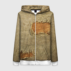 Женская толстовка на молнии Старая рваная мешковина - авангард