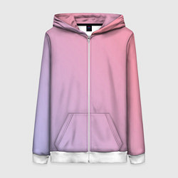 Толстовка на молнии женская Градиент - розовая пастель, цвет: 3D-белый