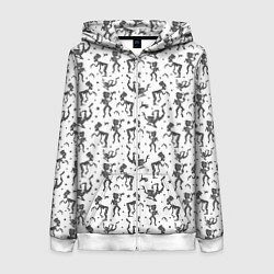 Толстовка на молнии женская Скелетон в шляпе, цвет: 3D-белый