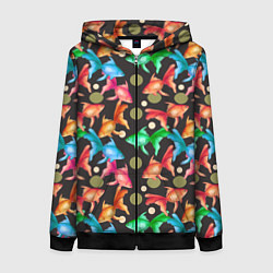 Женская толстовка на молнии Разноцветные рыбы паттерн