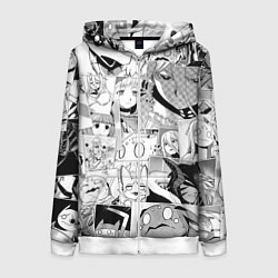 Толстовка на молнии женская Да я паук и что с того pattern, цвет: 3D-белый