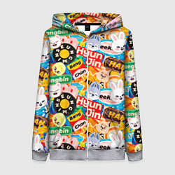 Женская толстовка на молнии Skzoo stickers characters