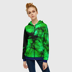 Толстовка на молнии женская Зеленый фантом, цвет: 3D-синий — фото 2