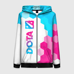 Женская толстовка на молнии Dota neon gradient style: по-вертикали