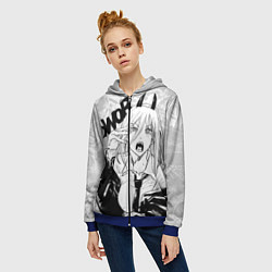 Толстовка на молнии женская Пауэр - Человек-бензопила, цвет: 3D-синий — фото 2