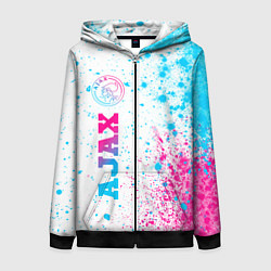 Женская толстовка на молнии Ajax neon gradient style: по-вертикали