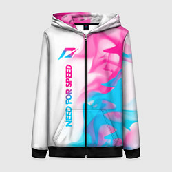 Женская толстовка на молнии Need for Speed neon gradient style: по-вертикали