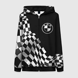 Женская толстовка на молнии BMW racing flag