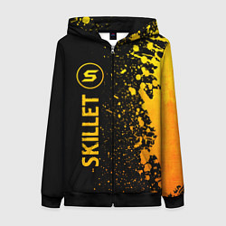 Толстовка на молнии женская Skillet - gold gradient: по-вертикали, цвет: 3D-черный