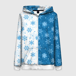 Женская толстовка на молнии Красивые снежинки