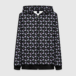 Женская толстовка на молнии Glitch свитер с оленями