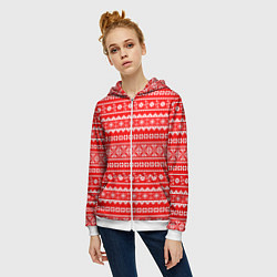 Толстовка на молнии женская Jacquard pattern, цвет: 3D-белый — фото 2