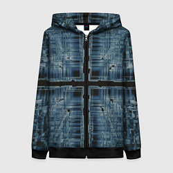 Толстовка на молнии женская Абстрактное множество прозрачных геометрических фи, цвет: 3D-черный