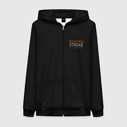 Толстовка на молнии женская Logo Modern strike online, цвет: 3D-черный
