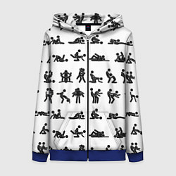 Женская толстовка на молнии Позы секса из камасутры