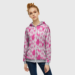 Толстовка на молнии женская Пары сердечные, цвет: 3D-меланж — фото 2