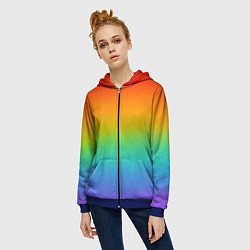 Толстовка на молнии женская Я радуга, цвет: 3D-синий — фото 2