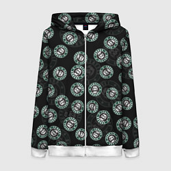 Толстовка на молнии женская Seattle grunge эмблемы, цвет: 3D-белый