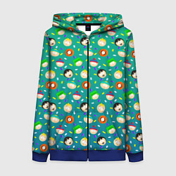 Женская толстовка на молнии Южный Парк - паттерн персонажи