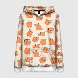 Женская толстовка на молнии Человек-бензопила - Почита и хлебушек