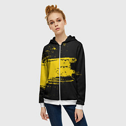 Толстовка на молнии женская Желтое граффити, цвет: 3D-белый — фото 2