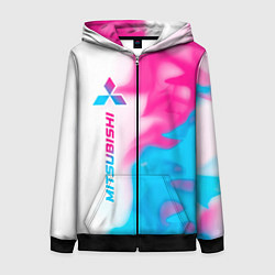 Женская толстовка на молнии Mitsubishi neon gradient style: по-вертикали