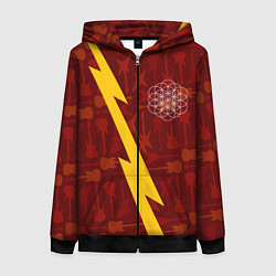 Женская толстовка на молнии Coldplay гитары и молния