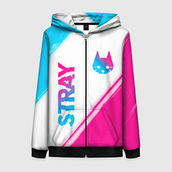 Толстовка на молнии женская Stray neon gradient style: надпись, символ, цвет: 3D-черный