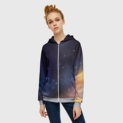 Толстовка на молнии женская Космическое полотно, цвет: 3D-меланж — фото 2