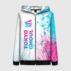 Женская толстовка на молнии Tokyo Ghoul neon gradient style: по-вертикали